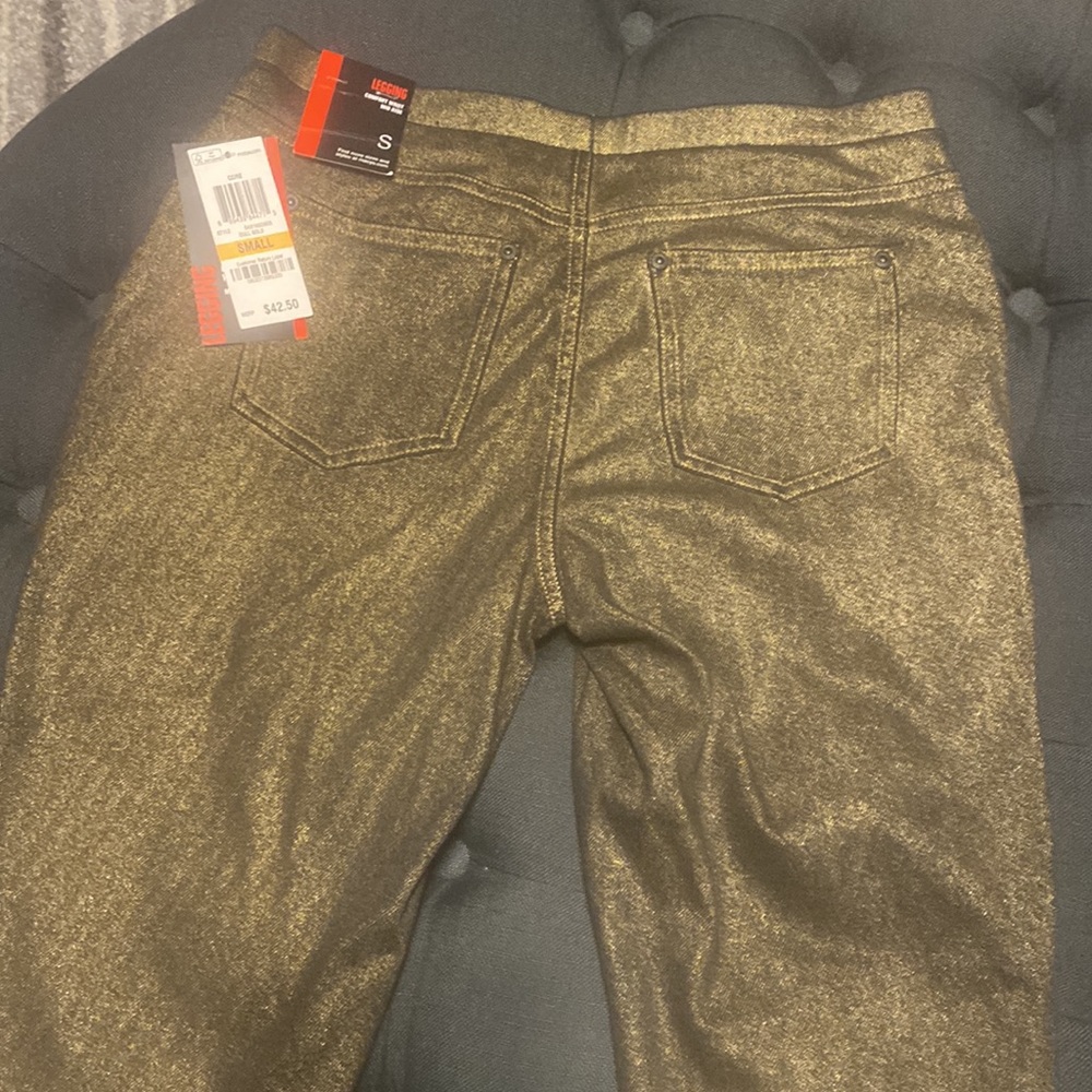 Nwt Style & Co gold shimmery leggings - Picture 2 of 2